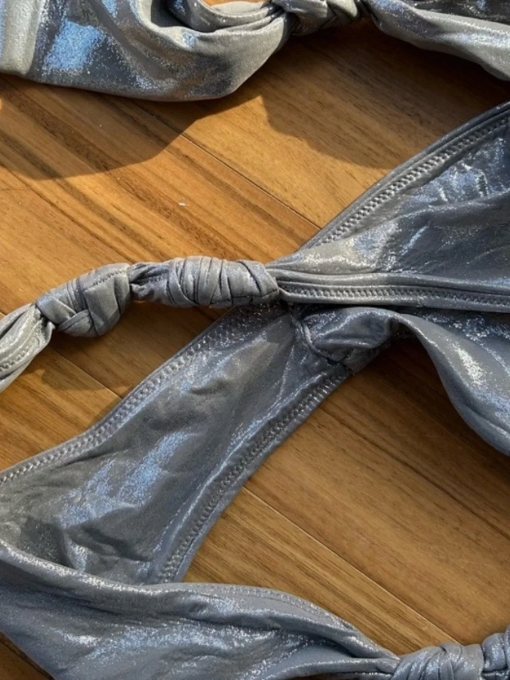 Skims Liquid Shine Bikini Bottoms in Smoke